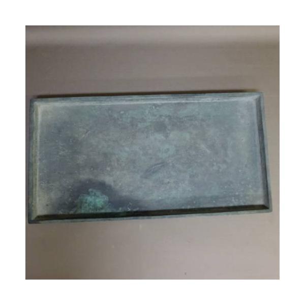 中古】水盤 銅水盤 大型 長辺 約60cm 長方 銅盤 鉢 水石 盆栽 花器