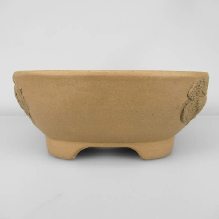 和泉窯 松下益久 盆栽鉢 長方 泥鉢 龍 浮彫 現品 新品 : はニわ株式