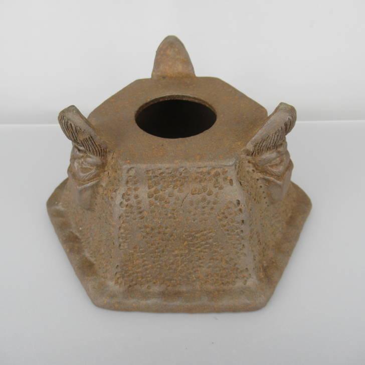 陶雀 鬼宝堂 林陶雀 盆栽鉢 泥鉢 六角 人面足 現品 新品 : はニわ株式
