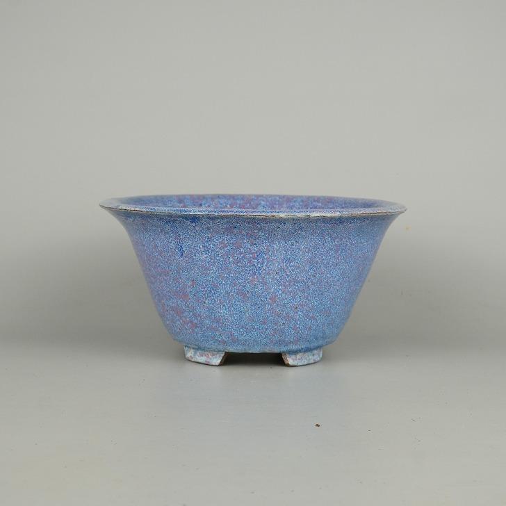 盆栽鉢 常滑 秀峰 小型 長辺 約19.3cm 丸鉢 釉物 現品 新品 : はニわ