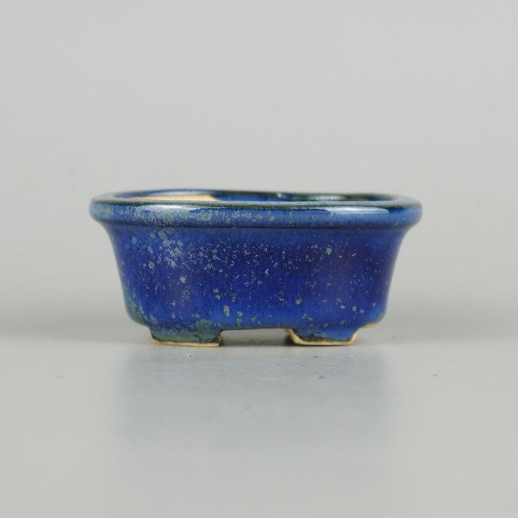 盆栽鉢 常滑 柴勝 小鉢 長辺 約6.7cm 楕円鉢 釉薬 現品 新品 : はニわ