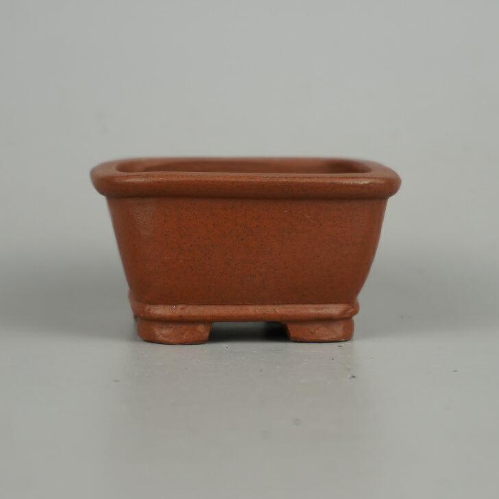 盆栽鉢 常滑 柴勝 小鉢 長辺 約6.5cm 正方鉢 撫角 下帯 泥物 現品 新品
