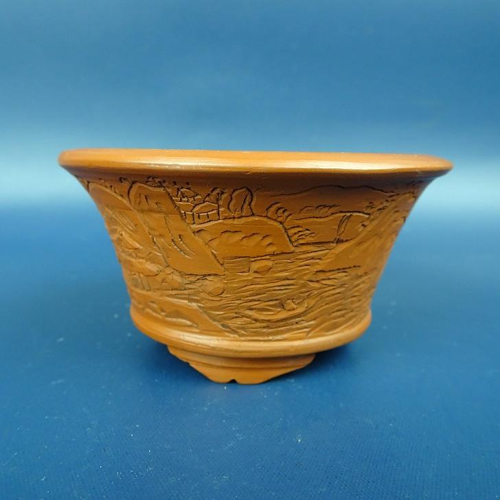 セール中 盆栽鉢 常滑名工 庄八作 共箱付 小盆栽鉢 常滑名工