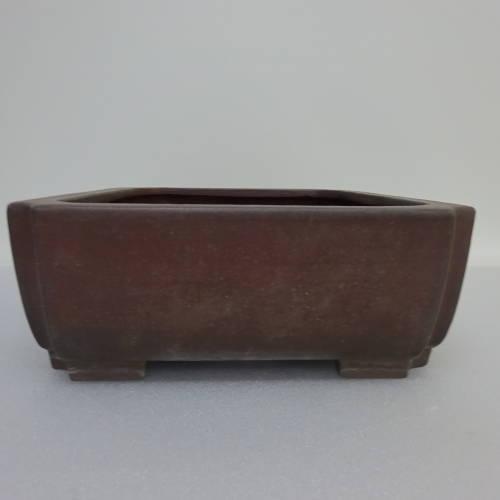 盆栽鉢 山秋造 松泉焼 常滑 常滑鉢 「松泉焼 山秋造」 朱泥内縁長方鉢 - FROM JAPAN