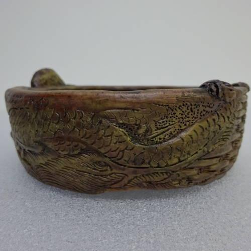 盆栽鉢 谷 嵐山 紫泥竜浮彫籠目楕円鉢 新品 : はニわ株式会社 Yahoo