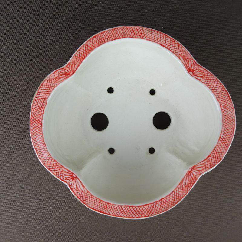 盆栽鉢 梢風 赤絵山水図_4