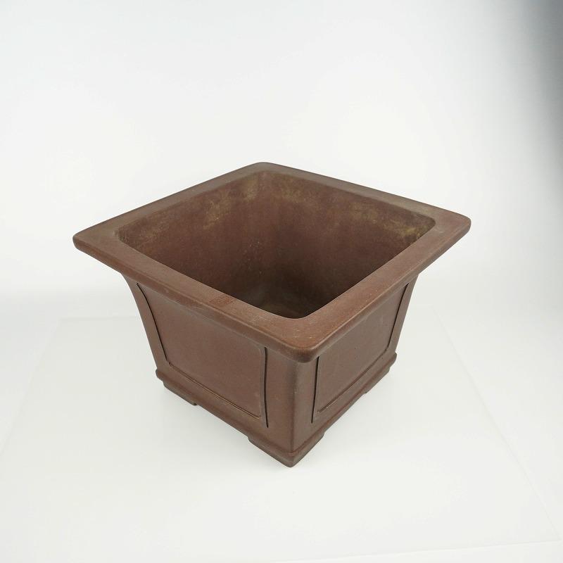 盆栽鉢 松泉焼 山秋造 外縁正方鉢