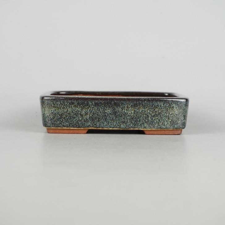 盆栽鉢 常滑 燿山窯 英明 小型 長辺 約14cm 長方鉢 切立 中浅 ナマコ