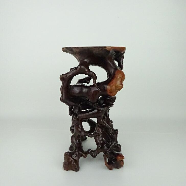中古】花台 根卓 高さ 約25cm 飾台 置き物台 花飾 木製 小品卓