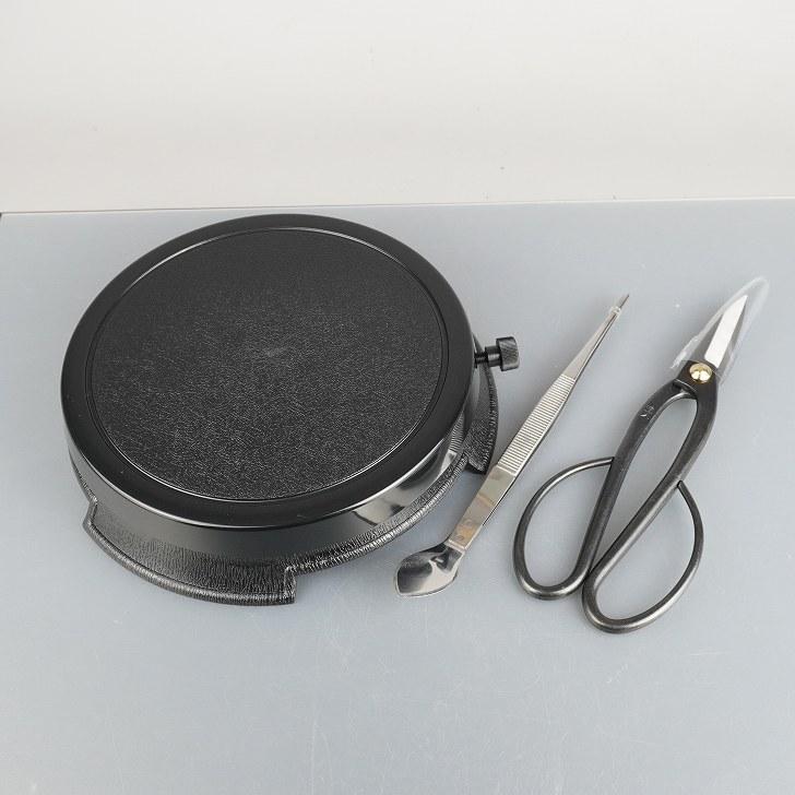 盆栽 道具 セット 回転式盆栽台 剪定ばさみ ピンセット お手入れ