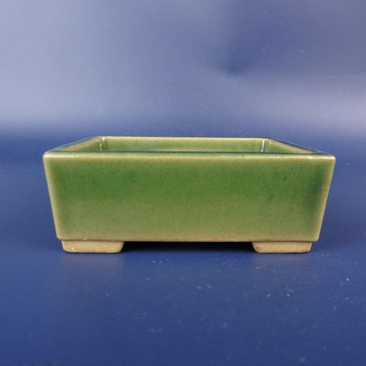 陶翠？　盆栽鉢　長方 中古】盆栽鉢 陶翠 小鉢 長辺 約7.2cm 長方鉢 釉薬 現品 中古鉢 : はニ