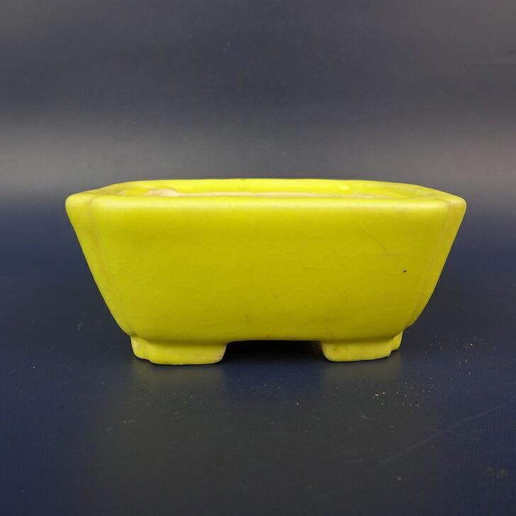 中古】盆栽鉢 常滑 柴勝 小鉢 長辺 約7.2cm 長方鉢 隅入 釉薬 現品