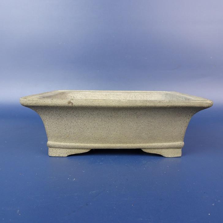 中古】盆栽鉢 常滑 柴勝 小型 長辺 約12.5cm 長方鉢 外縁 下帯 泥鉢