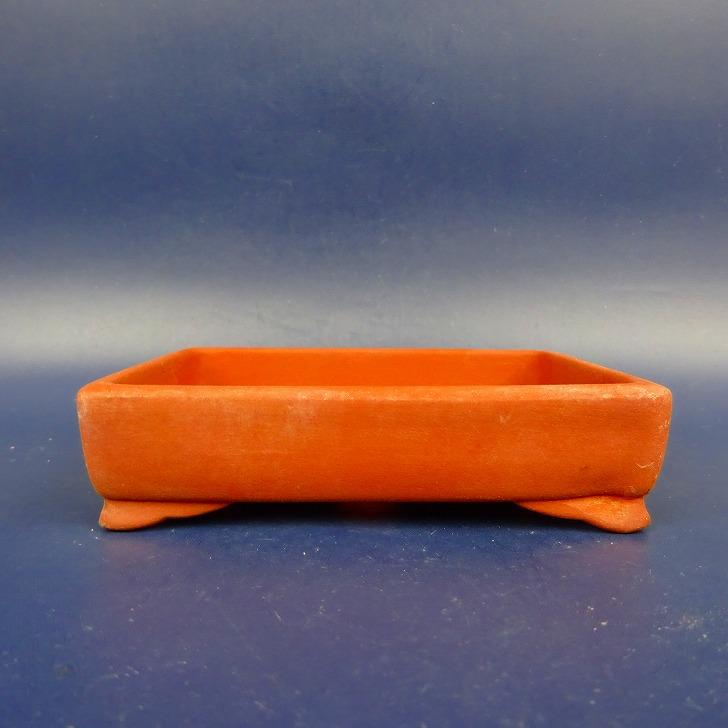 中古】盆栽鉢 宗晃 小鉢 長辺 約9.8cm 長方鉢 段足 現品 中古鉢 : はニ