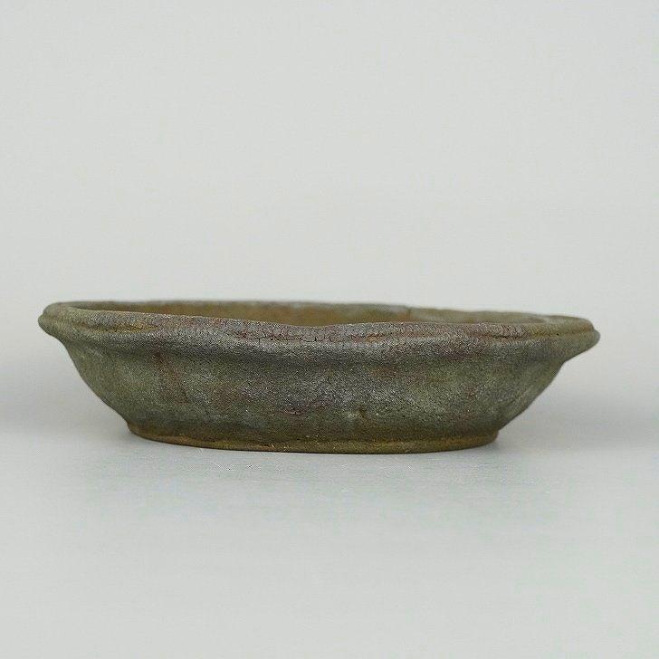 盆栽鉢 常滑 十王堂 松泉 小型 長辺 約14cm 丸鉢 泥物 現品 中古