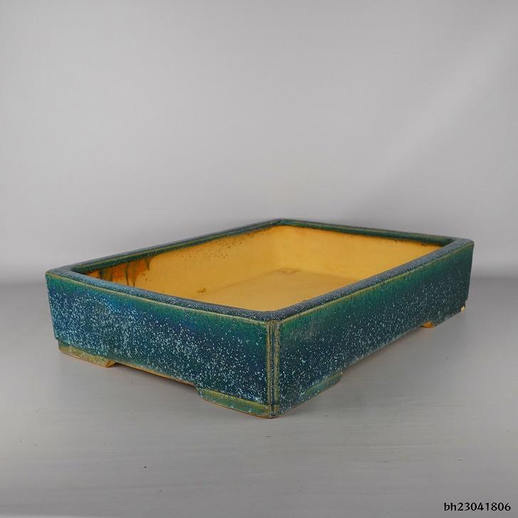 義村秀峰　盆栽鉢　やや大きめ鉢 中古】 盆栽鉢 常滑 秀峰 義村陶園 大型 長辺 約52cm 長方鉢 緑