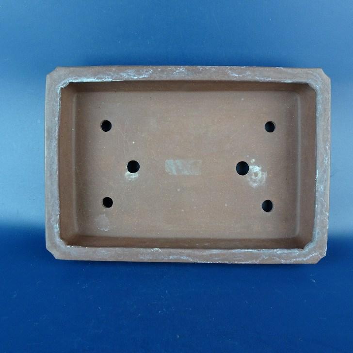 中古】盆栽鉢 中国宜興 w落款 小型 長辺 約17cm 長方鉢 泥物 中古】盆栽鉢 中国宜興 w落款 小型 長辺 約17cm 長方鉢 泥物