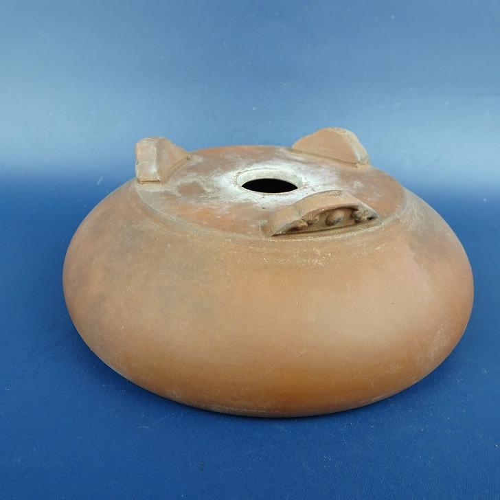 中古】盆栽鉢 光泉 小型 長辺 約12.2cm 丸鉢 泥物 現品 中古鉢 中古】盆栽鉢 光泉 小型 長辺 約12.2cm 丸鉢 泥物 現品 中古鉢