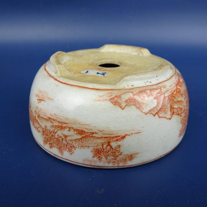 盆栽鉢　　宮崎一石 盆栽徒然草: 思い出の銘鉢（17）：宮崎一石 赤絵山水図切立正方