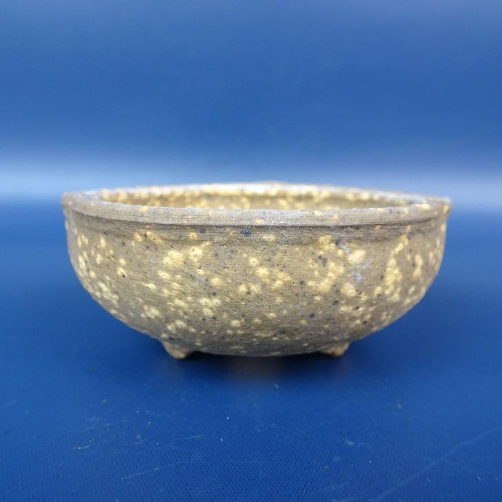 1349 盆栽　盆栽鉢　植木鉢　和鉢　梨皮正方鉢　春山 中古】盆栽鉢 西山 小鉢 長辺 約7.4cm 変形 丸鉢 外縁 梨皮 現品 中古