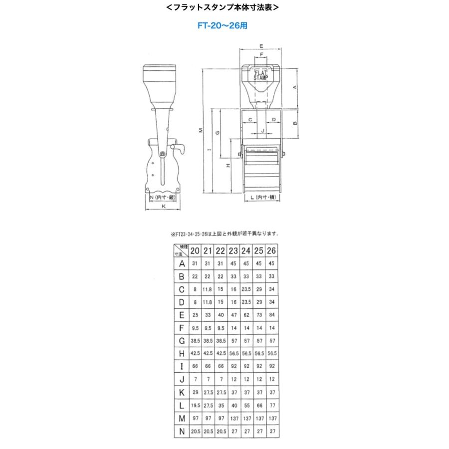 (A)フラットスタンプ本体(FT-21) FLATSTAMP 日本製(正規品) 連続式 消費/賞味期限/製造年月日(段ボール/樹脂/金属用)伊藤印章｜hanko-friends｜10