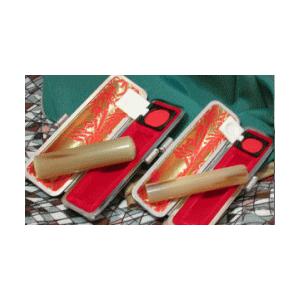印鑑セット/オランダ水牛柄/実印・銀行印2本セット(ケース付)/18.0/12.0