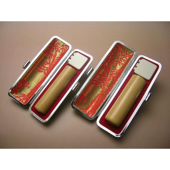 柘植/代表者印(寸胴)・銀行印(寸胴)2本セットケース付/18.0/18.0