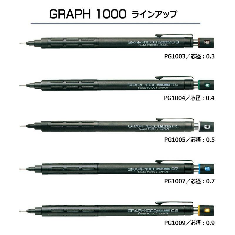 Pentel ぺんてる グラフ1000フォープロ 製図用シャープペン 0.3mm〜0.9mm｜hanko-king｜04