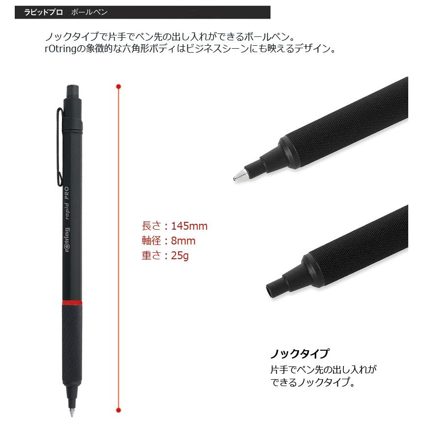 ロットリング rOtring ラピッドプロ 油性 ボールペン ノックタイプ