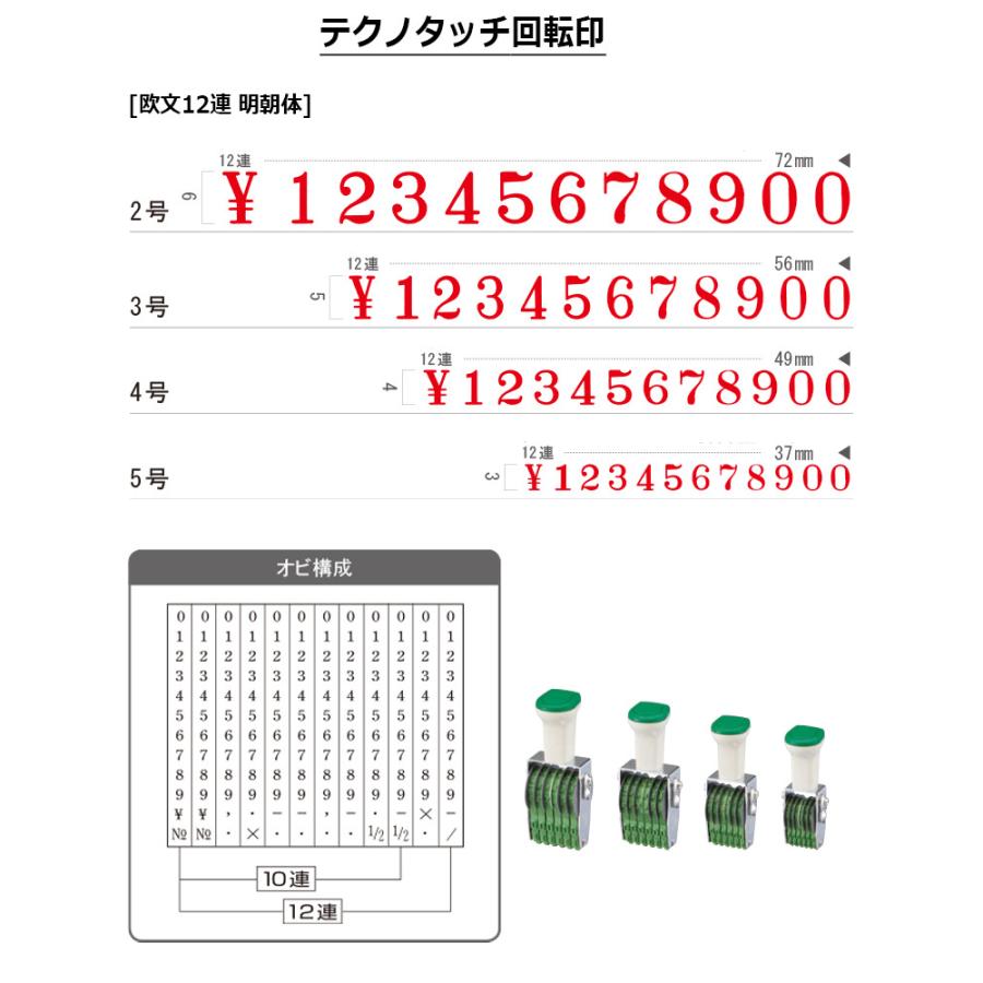特別価格 テクノタッチ回転印 ブリスターパック式 欧文6連 明朝体 4号 TKP-046 AB テクノタッチ回転印(ブリスターパック式) 欧文6連(明朝体) 4号 TKP-046