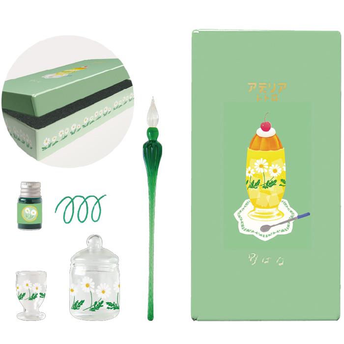 RYU-RYU アデリアレトロ ガラスペンセット 野ばな ADGP-01 昭和