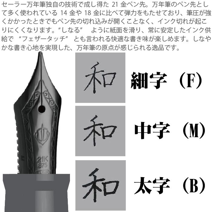 万年筆 CYLINT シリント ブラックステンレス セーラー万年筆 21金 黒 くろがね ステンレス ギフト 誕生日 プレゼント｜hanko-otobe｜03