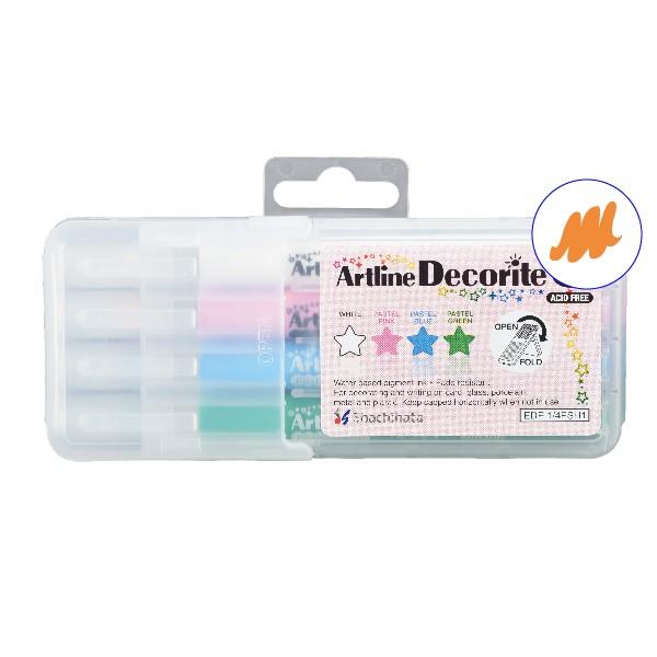 売れ筋がひクリスマスプレゼント アートライン デコライト 4色セット 筆ペンタイプ Edf F 4psh1 送料無料 デコペン パステル 大人の塗絵 塗り絵 おとな デコレーション Materialworldblog Com