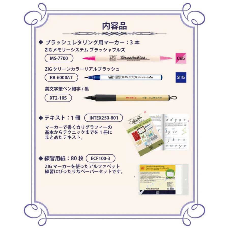 呉竹 A to ZIG ブラッシュレタリングスターターキット セット 初心者