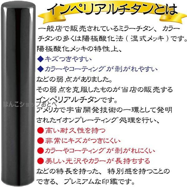 実印 印鑑 3本セット インペリアルチタン ミラーブラック 16.5+13.5+12mm 印鑑ケース付 セット 銀行印 認印 きれい おしゃれ 社会人 誕生 記念 高品質_2