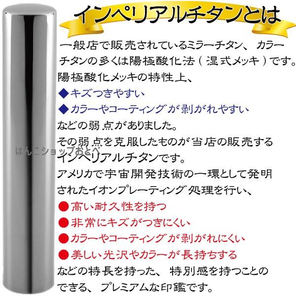 認印 インペリアルチタン ミラーシルバー 10.5mm 印鑑ケース付 セット 個人用 認め きれい おしゃれ 高級 ギフト プレゼント スタンプ 受取 IP 鏡面の画像