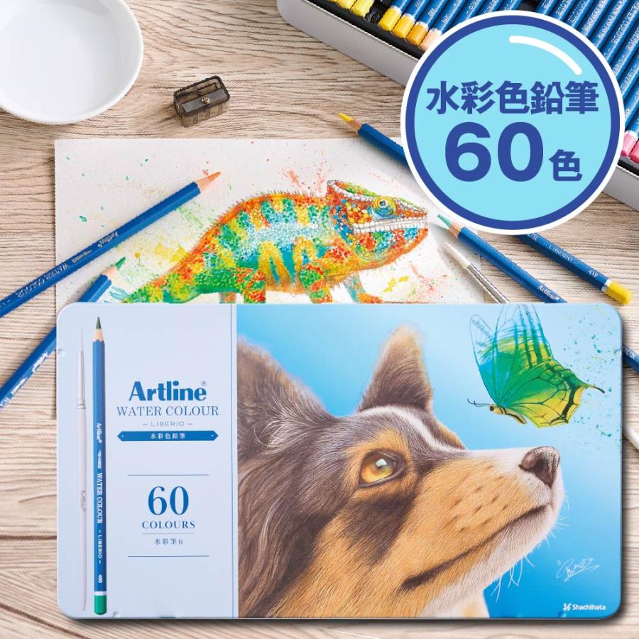アートライン Artline 水彩色鉛筆 60色セット シヤチハタ 大人の塗り絵 塗り絵 美術 入学祝い プレゼント 画材 クリスマスプレゼント 入門セット 文房具 画材_1