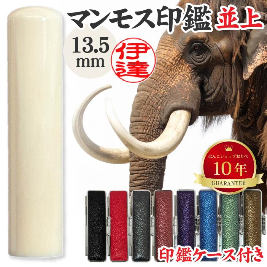 実印 マンモス 並上 印鑑ケース付 13.5mm 印鑑登録 13.5ミリ ハンコ