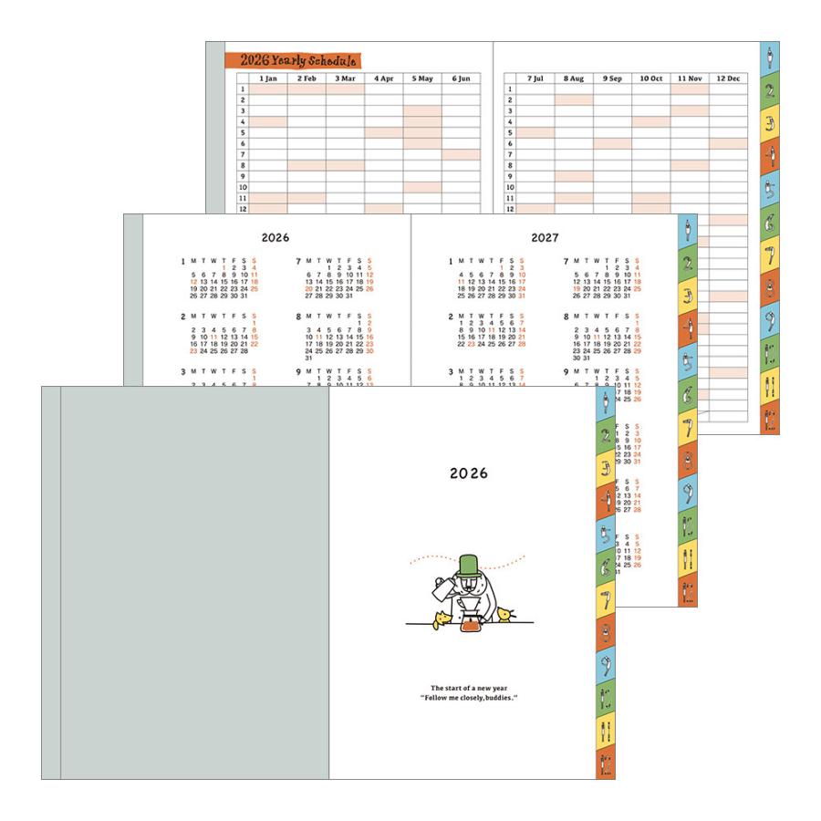 MIDORI（ミドリ） ポケットダイアリー 『A6・月間・オジサン柄