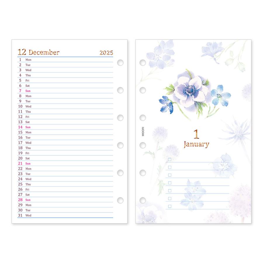 MIDORI（ミドリ） ダイアリー リフィル 『B7・月間+1週間・カントリー