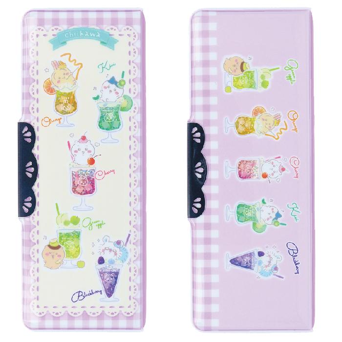 サンスター文具 ちいかわ ヨコピタ ホログラム 筆入 S1314440 両面開き