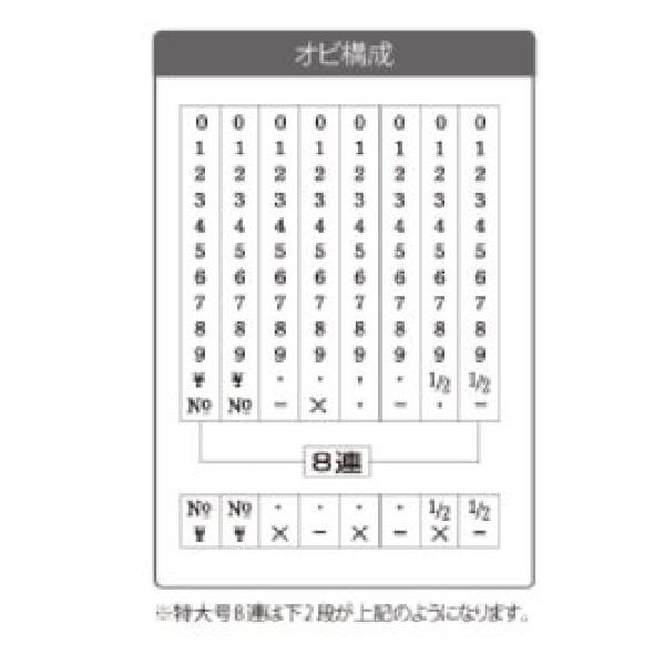 テクノタッチ 回転式ゴム印 回転印 欧文連物 明朝体 ゴム印 『8連・特大号 tk-b08』の画像