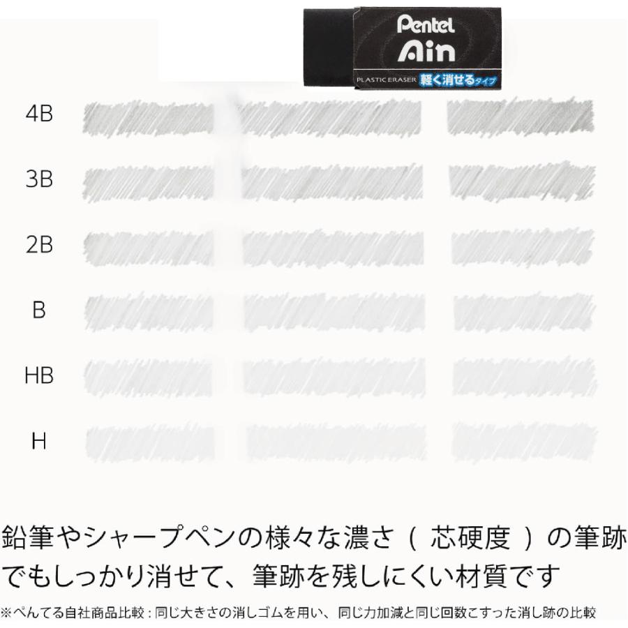 アイン 『10個セット』 ぺんてる Ain 消しゴム 軽く消せるタイプ