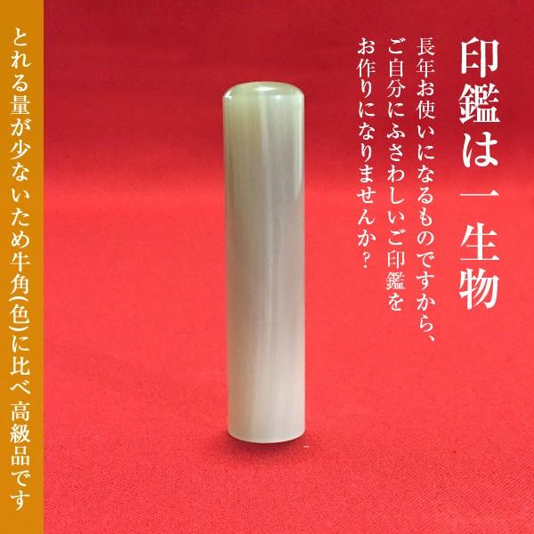 印鑑 判子 はんこ 牛角白16.5mm実印(フルネーム) 印鑑ケース付き