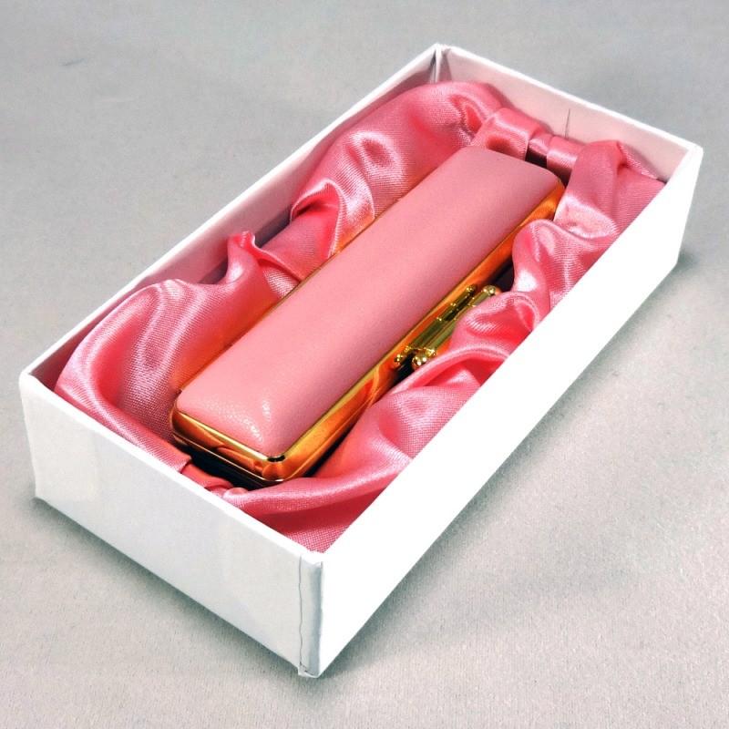 印鑑 作成 風水 開運 本柘 12.0mm 個人印 恋愛成就 ピンク 専用ケース