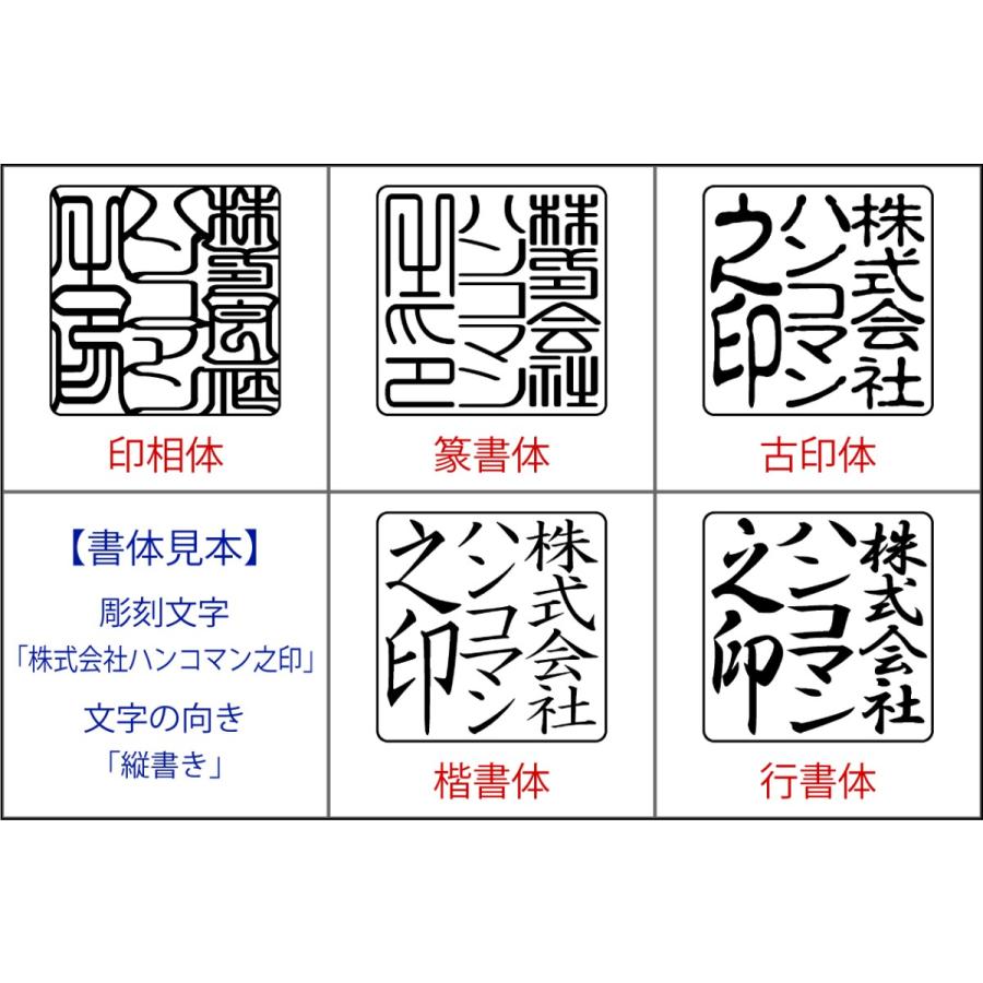 印鑑 作成 牛角 芯持ち 24.0mm 角印 法人認印 法人印 選べる5書体 英語 英文字 アルファベット 領収書 請求書 ハンコ 判子 社印 即日対応可 革製印鑑袋付きの画像