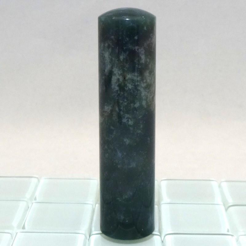 【パワーストーン印鑑】モスアゲート 苔瑪瑙 コケメノウ 13.5mm×60mm 印鑑 はんこ ハンコ 実印/銀行印/認印 お祝い プレゼント 印鑑セット 送料無料の画像