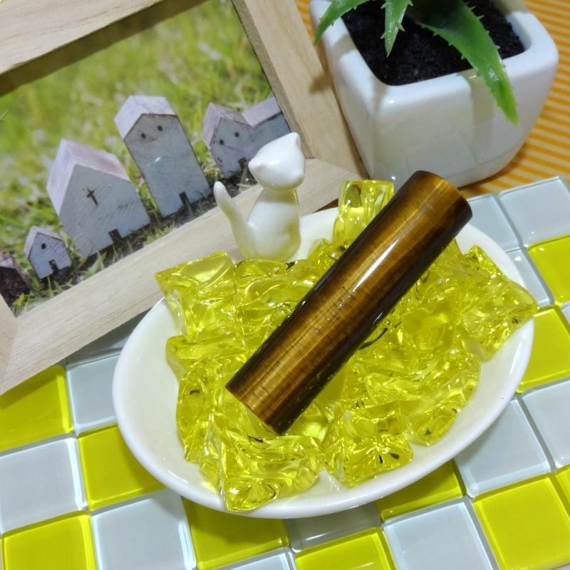 パワーストーン印鑑】タイガーアイ 虎目石 15.0mm×60mm 印鑑 はんこ