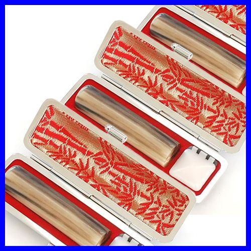 印鑑 はんこ 印鑑セット 3本 女性 オランダ水牛 黒モミケース付3本セット(10.5 12 13.5) 印鑑実印 印鑑銀行印 印鑑認印(ゆうメール発送) (HK180)