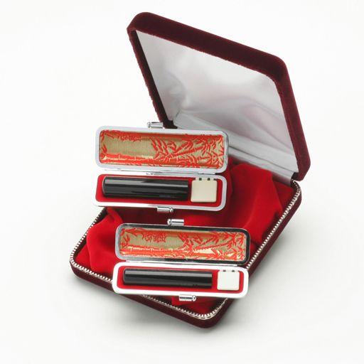 黒水牛 実印 16.5mm/銀行印 15mm ケース付 印鑑セット 印鑑 はんこ 就職祝い プレゼント 送料無料